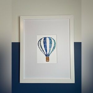 Hot Air Balloon Postage Stamp Art